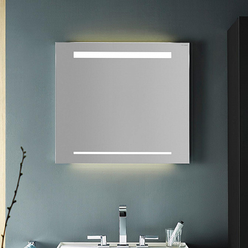 Burgbad Зеркало с подсветкой 70х64х2.5см , сенсорный выкл.с регулировкой силы света, IP24, корпус алюминий