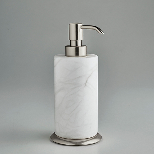 3SC Baster Round Дозатор для жидкого мыла, настольный, цвет: алебастр/никель сатинированный матовый