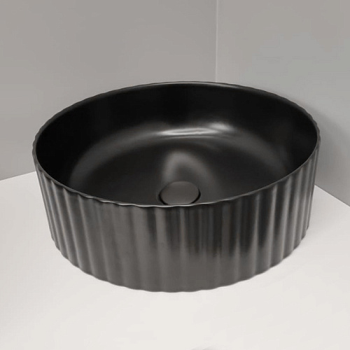 ArtCeram Millerighe Раковина накладная,Ø44,5хh14,5см, без отв под смеситель, без перелива, цвет: черный матовый
