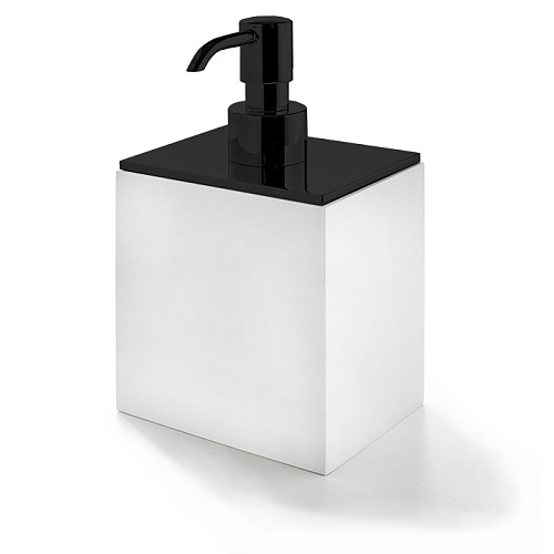 3SC BeMood White Дозатор для жидкого мыла, настольный, цвет: белый/никель черный матовый