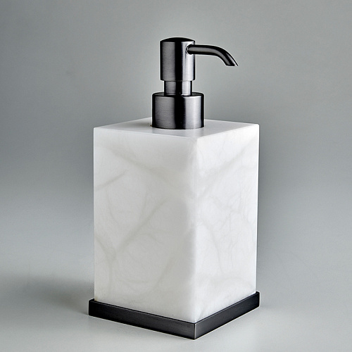 3SC Baster Square Дозатор для жидкого мыла, настольный, цвет: алебастр/никель черный матовый
