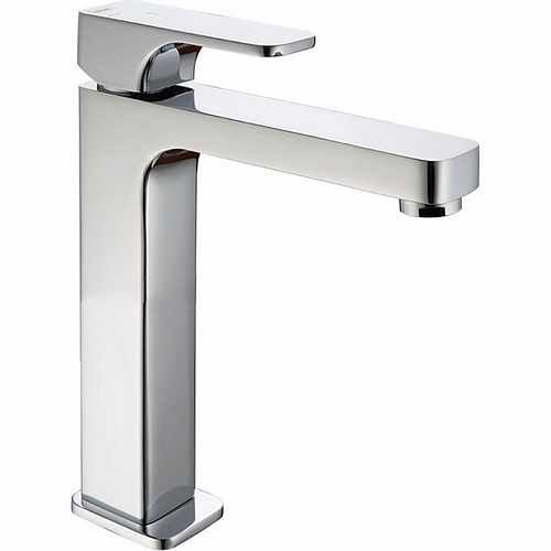 CISAL Cubic Смеситель однорычажный для раковины на 1 отверстие,высокий h150 мм,без донного клапана, цвет: хром