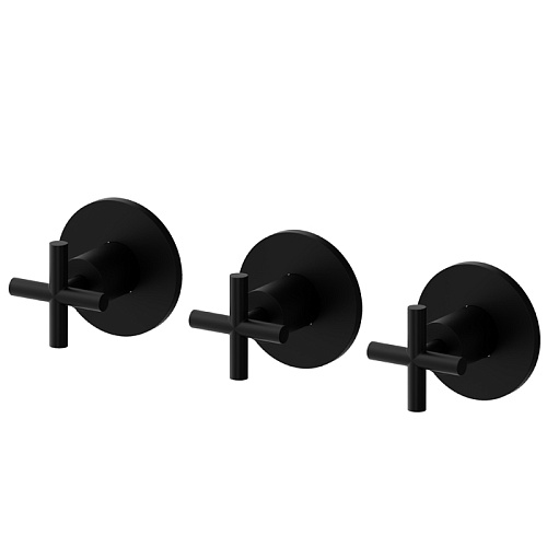 Newform Blink Смеситель для душа, встраиваемый, 2 потока, внешняя часть, цвет: черный матовый