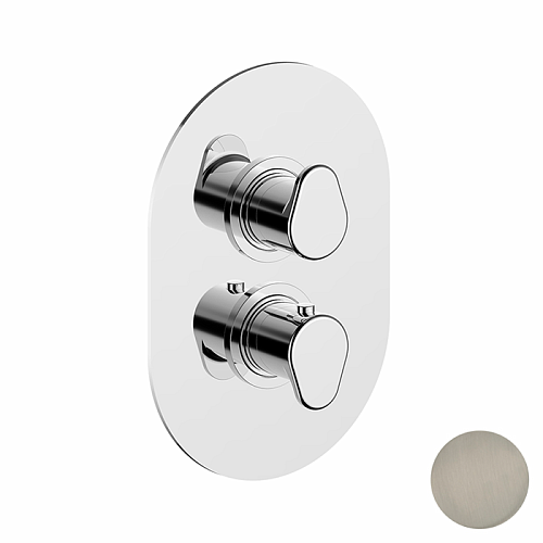 Cisal LineaViva Смеситель для душа, термостатический, настенный, на 2 выхода, цвет: Nichel Spazzolato