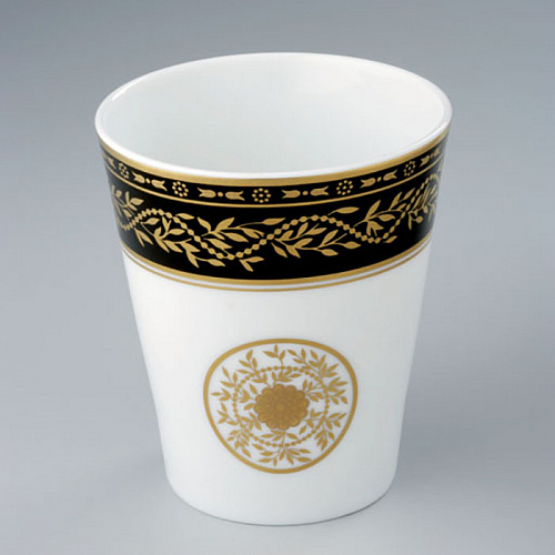  THG Marquise noir décor Or Стакан керамический, настольный, декор черный/золото, цвет: белый