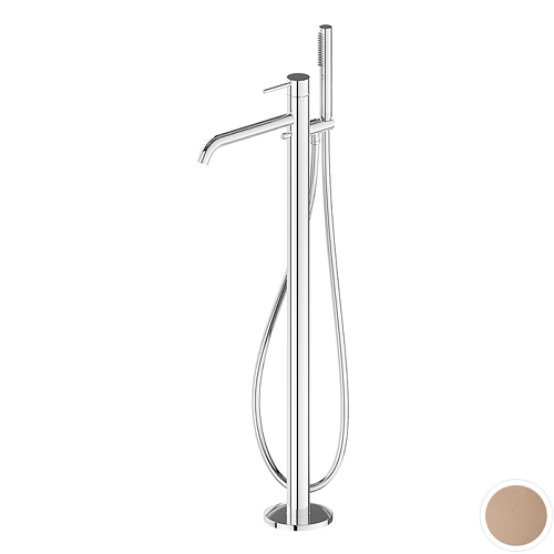 Newform XT Смеситель для ванны, напольный, с ручным душем, внешняя часть, цвет: copper satin