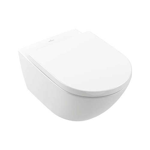 Villeroy&Boch Subway 3 Унитаз подвесной, безободковый, сиденье-в комплекте SoftClosing, CeramicPlus, цвет: альпийский белый