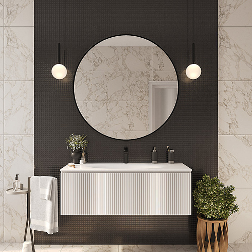 TW Shape комплект подвесной мебели 120х50см, с раковиной, с 1 выдвиж. ящиком с механизмом push-to-open, цвет: белый матовый RAL9003