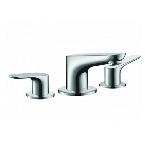 Hansgrohe Focus Смеситель для раковины 100, на 3 отверстия, с донным клапаном, цвет: хром