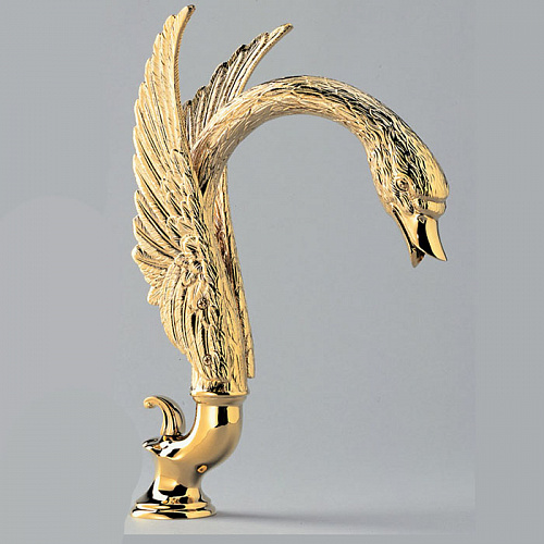 THG Cygne Излив для ванны с переключателем, цвет: полированное золото