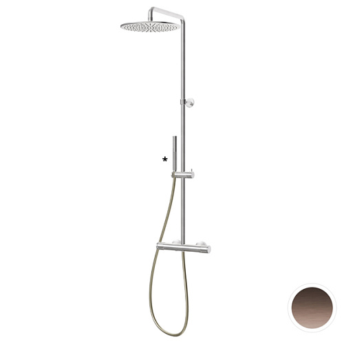 Newform Ionika Душевая стойка, верхний душ 30см., ручной душ, цвет: PVD Br. Copper Bronze