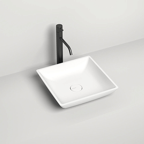 Salini Callista Раковина накладная 38х38х8.5cм, без отв., без перелива, S-Sense, цвет: белый глянцевый