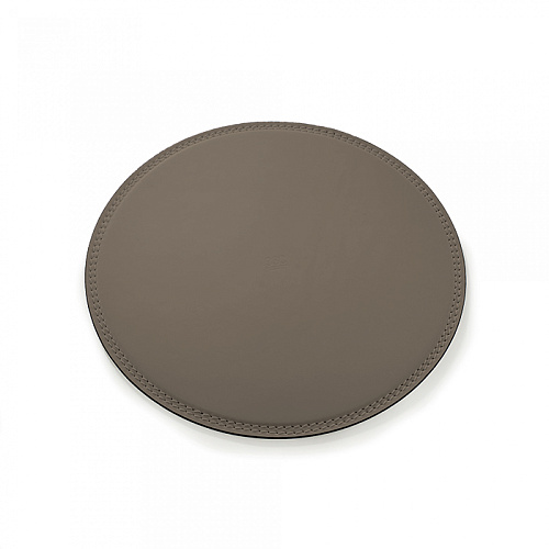 3SC Meridien Коврик 30х0.5см., настольный, круглый, гладкая кожа, цвет: Tortora