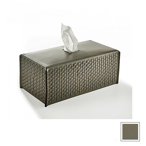 3SC Hilton Контейнер для бумажных салфеток 29х10х14см., настольный, плетеная кожа, цвет: Tortora