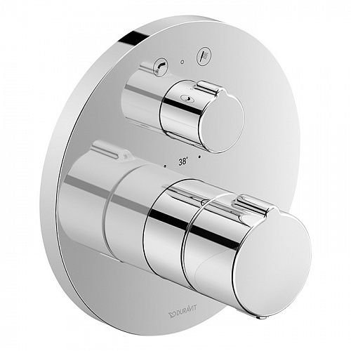 Duravit C.1 Смеситель термостатический для ванны, встраиваемый, с запорным переключателем и клапаном, цвет: хром