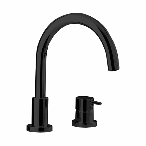 Cisal Less New Смеситель на борт ванны, на 2 отв., с донным клапаном, излив: 21см, цвет черный матовый