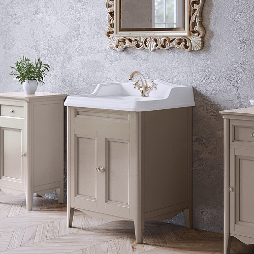 TW Veronica Nuovo комплект мебели напольный, с 2-мя дверцами, с доводчиками Blum, ручки: бронза, 68см, Цвет: tortora