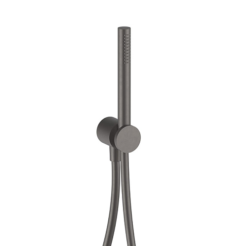 Fantini AF/21 Душевой набор: вывод воды на 1/2”, шланг 150 см, ручная лейка FIT, держатель для лейки, цвет: Matt Gun Metal PVD