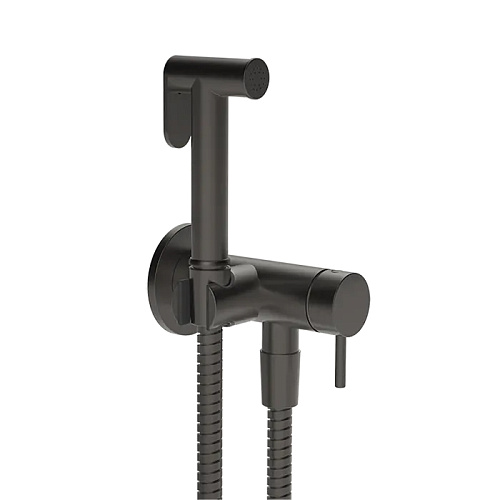 Gessi Cono GESSI TOTAL LOOK Гигиенический душ с наст. держ. со смесителем,с подводом воды и шлангом 1250 мм., цвет: Black Metal Br. PVD