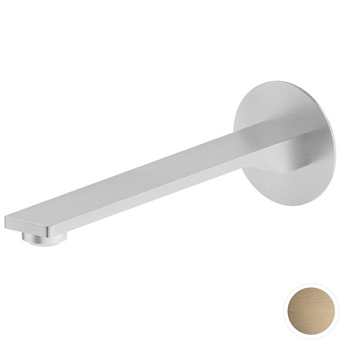 Newform Steel Line Излив для раковины 23см., настенный, цвет: pvd brushed pale gold