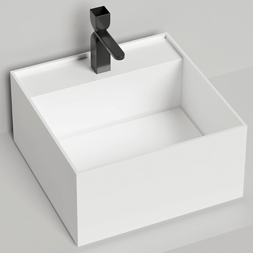 Salini Armonia Square TOP 02 Раковина накладная 45х45х25cм., с 1 отв, мат-л: S-Stone, цвет: белый матовый