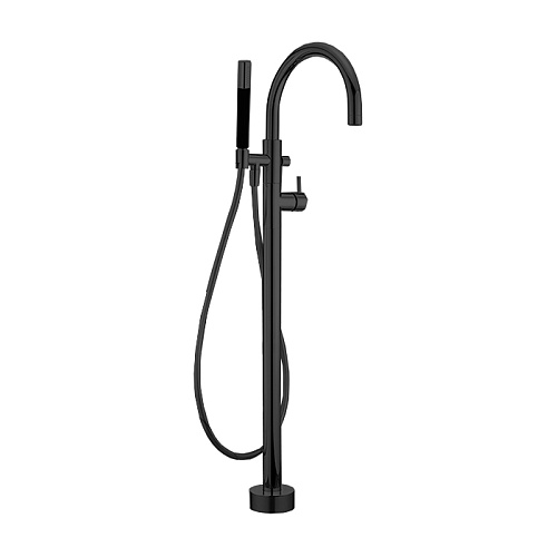 Cisal Slim Смеситель для ванны, напольный, с ручным душем и шлангом 150см., внешняя часть, цвет: черный матовый