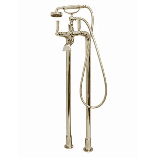 Bossini Liberty Смеситель для ванны, напольный, высота 890 мм, душ лейка Liberty шланг латунь, 150 см ½”FF,  цвет: никель матовый