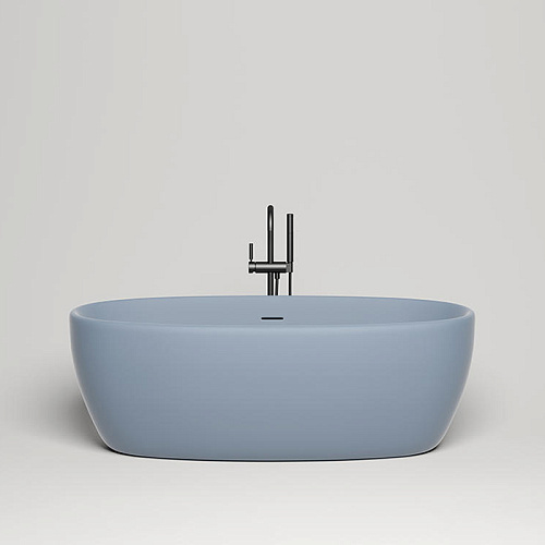 Salini Luce Ванна отдельностоящая 170х85х58cм., донный клапан "Up&Down", сифон, слив-перелив, материал: S-stone, цвет: Pigeon blue матовый