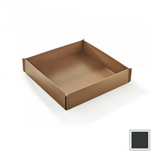 3SC Meridien Лоток 26.5х6х26.5см., настольный, гладкая кожа, цвет: Grigio Scuro