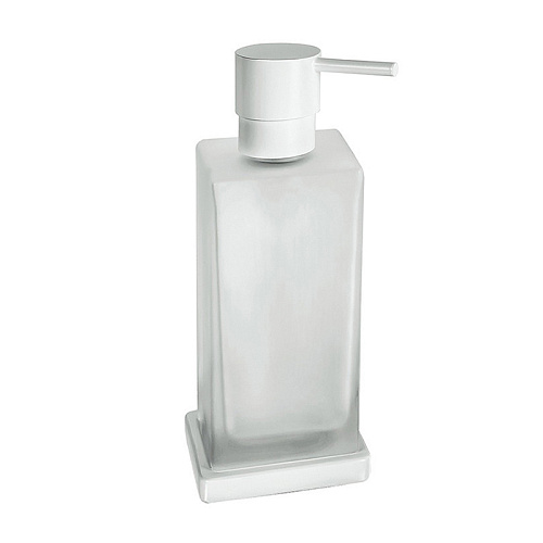 Colombo Look Дозатор для жидкого мыла настольный, цвет: белый матовый/матовое стекло