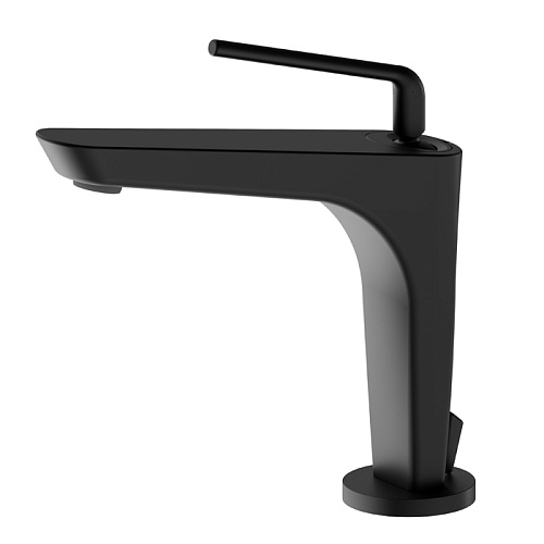 Newform O'Rama Смеситель для раковины, 1 отв., с донным клапаном, цвет: черный матовый