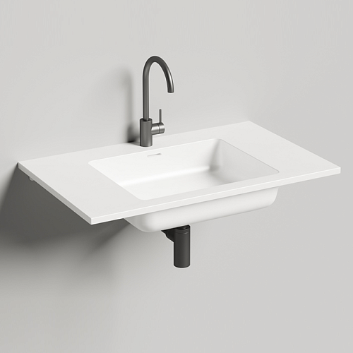 Salini Onda Раковина 80x50х16.3cм., с 1 отв., c переливом, мат-л: S-Stone, цвет: белый матовый