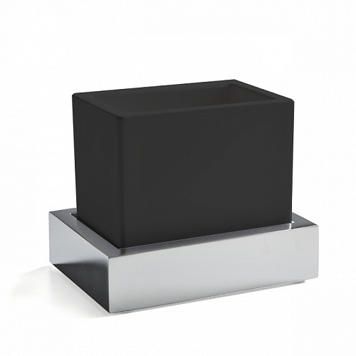 3SC SK 3.0 Стакан подвесной, композит Solid Surface, цвет: чёрный/хром 