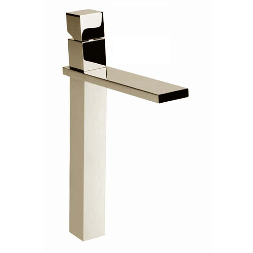 Bossini Cube Смеситель для раковины, на 1 отв., супер-высокий с заглушкой 1”1/4, цвет: никель шлифованный  