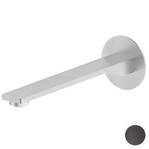 Newform Steel Line Излив для раковины 23см., настенный, цвет: pvd brushed gun metal