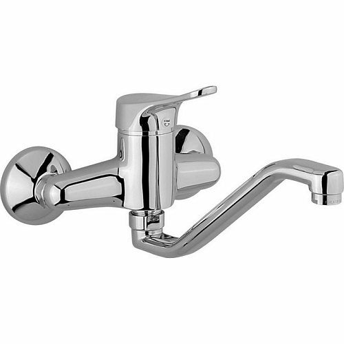 CISAL Кухонные смесители Смеситель однорычажный настенный для кухни,с поворотным изливом 285 мм, цвет: хром
