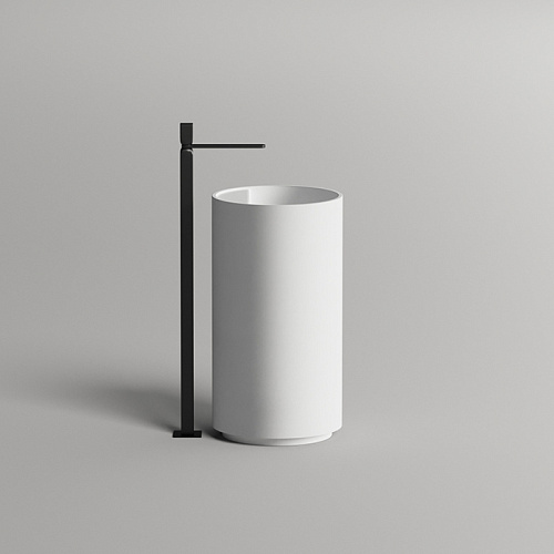 Salini ARMONIA TOP 01 Раковина напол 450х450х850/900мм, без отв.под смеситель, донный клапан "Up&Down",S-Sense, белый глянц (СЛИВ в стену)