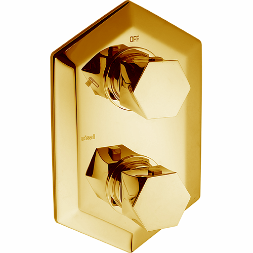 Cisal Cherie Встраиваемый термостатический смеситель с переключателем на 2 положения, цвет: золото