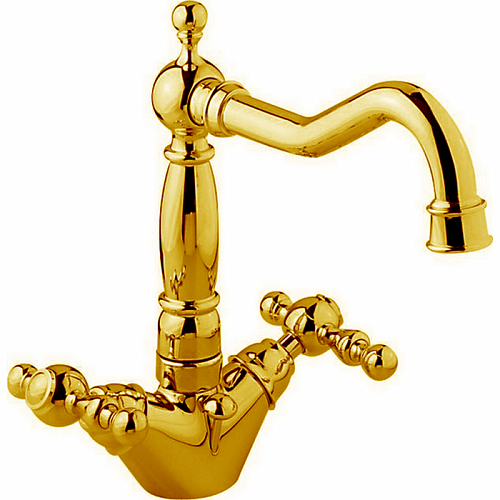 CISAL Arcana America Смеситель для раковины на 1 отверстие, с донным клапаном, цвет: золото