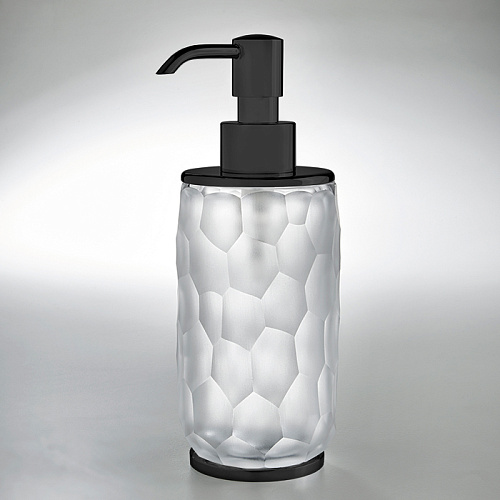 3SC Nest Дозатор для жидкого мыла, настольный, цвет: прозрачный хрусталь/никель черный матовый