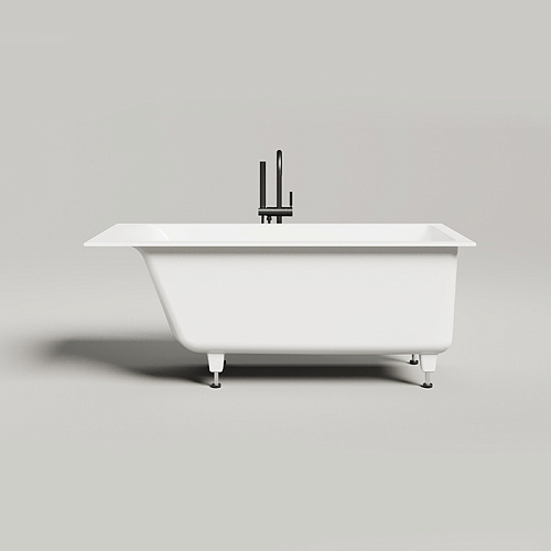 Salini Cascata Встраиваемая ванна 150x70x60см, с прямоугольной чашей, ножки, S-Sense, цвет: белый глянцевый