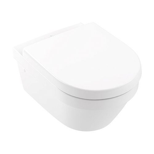 Villeroy&Boch Architectura Унитаз подвесной 37x53см, безободковый, сиденье микролифт, CeramicPlus, цвет: альпийский белый 