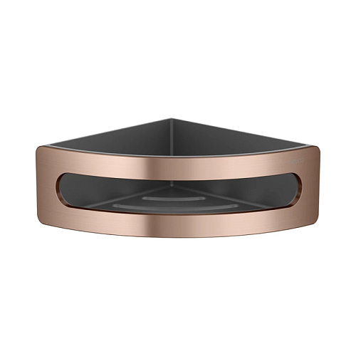 Keuco Elegance Полочка для душа, подвесная, угловая, цвет: brushed red gold/anthracite