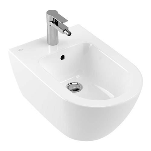 Villeroy&Boch Subway 2.0 Биде подвесное 37х56.5х28см., 1 отв., CeramicPlus, цвет: альпийский белый