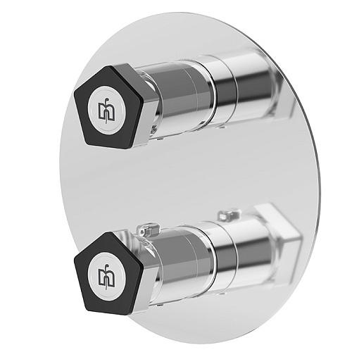 Newform ParkLE Смеситель для душа, встраиваемый, термостатический, цвет: хром/черный матовый