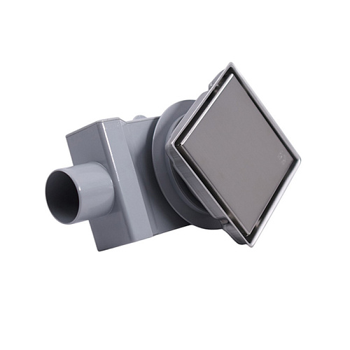 Plumberia Трап душевой PS HOLDER 13x13см, выпуск 50мм, 40л/мин, цвет: нержавеющая сталь