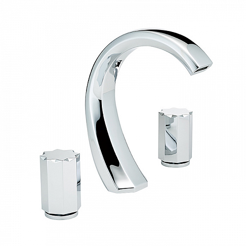 THG Nihal métal lisseСмеситель для раковины на 3 отверстия, с донным клапаном, цвет: хром