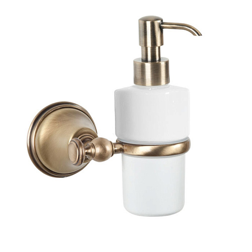 TW Harmony 108, подвесной дозатор для ж/мыла, керамический (белый), цвет: бронза