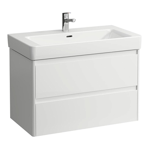 Laufen Base 2.0 Тумба с раковиной 85х45см., подвесная, 2 ящика, цвет: белый глянцевый