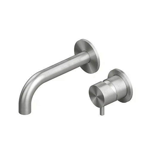 QuadroDesign Source Смеситель для раковины, настенный, цвет: Brushed Stainless Steel